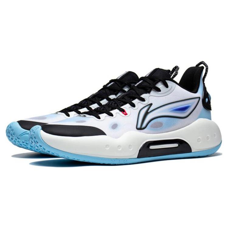 new LiNing YuShuai Team Cushioned Slip Resistant Low Top Basketball Shoes Men's White Black