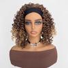 African Womens Short Curly Wig Headband Synthetic H0826A 14inch High Density 210%