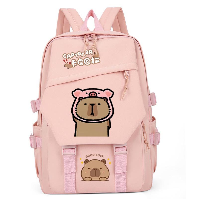 New Kapibara cute emoji print college light style primary and secondary school students spine bag