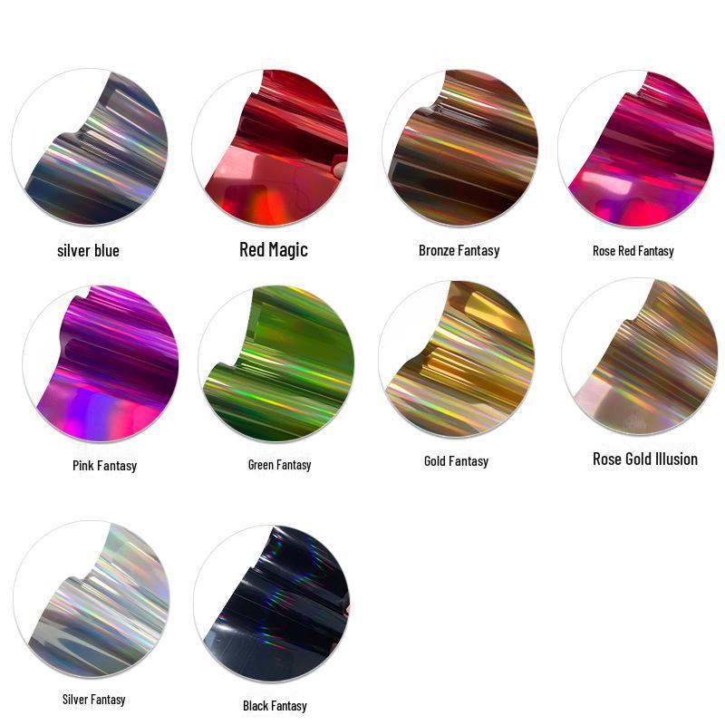 Silver PU Soft Metallic Fantasy Color Laser Heat Transfer Lettering Film