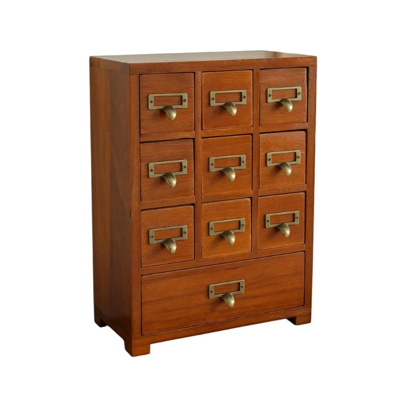 Holzaufbewahrungsbox mit 9 Schubladen für Homeoffice und Bastelzimmer Platzsparende Schreibtischorganizer