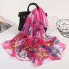 Sunscreen Long Wrap Shawl Butterfly Print Beach Gauze Scarf Elegant Shawl Silk  for Women