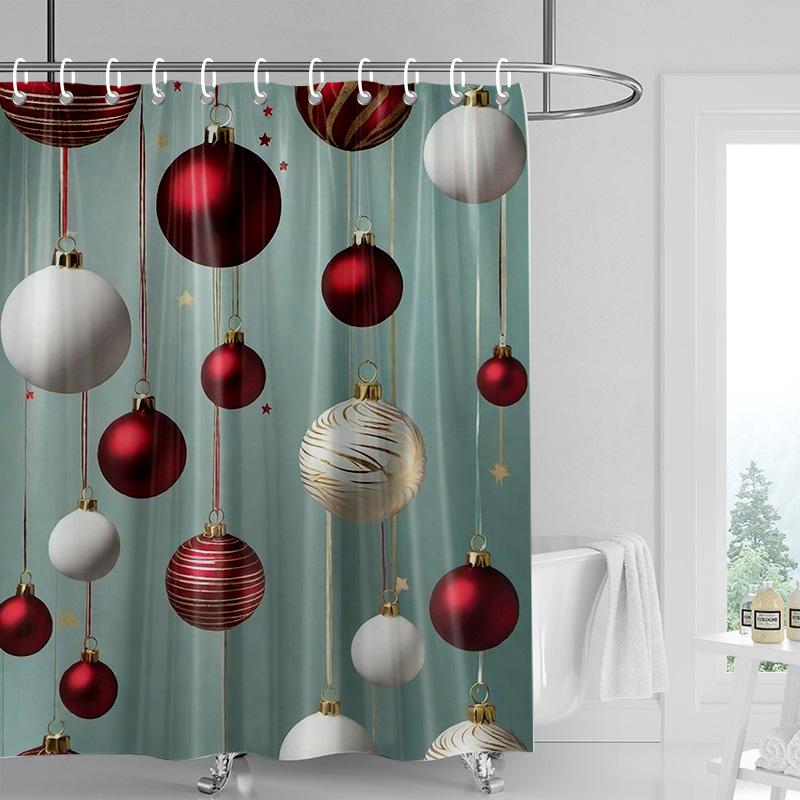 Home Decoration Shower Curtains for Bathroom Waterproof Curtain Fabric Modern Nordic Style Living Room Merry Christmas Winter