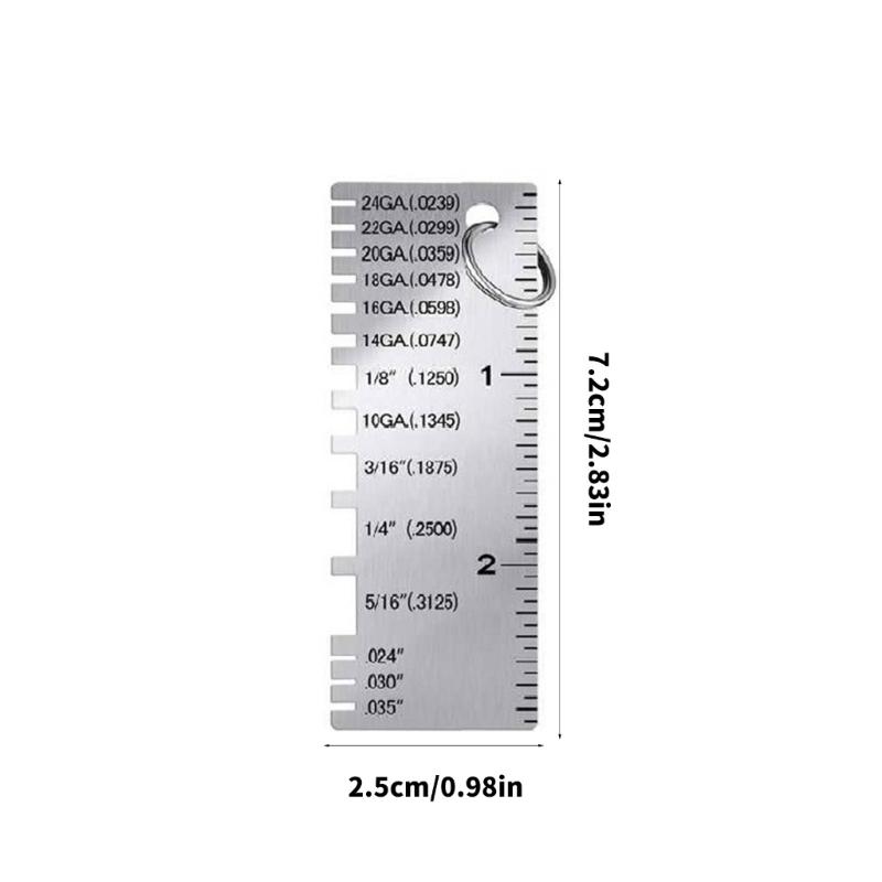 Portable Wire Gauge Wire Thickness Measuring Ruler Tool Double Sided Scaled Wire Gauge
