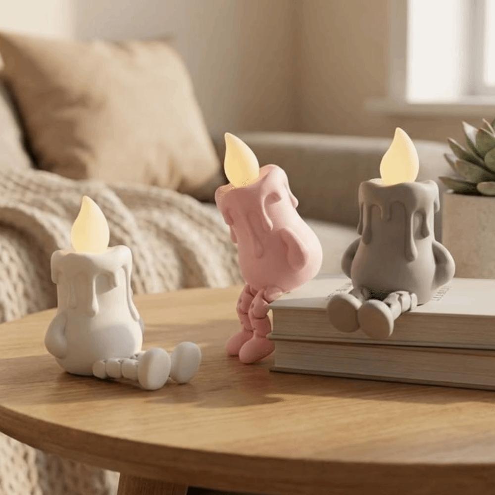 Luminous 3D Printed Candle Figurine Novelty Candle Figure Ornament Desktop Decor