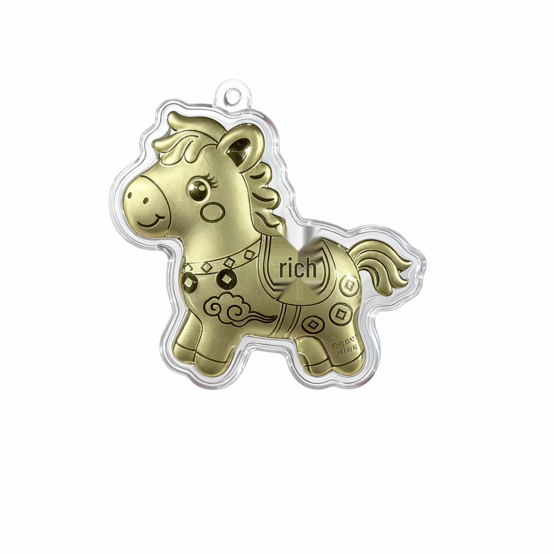 

Брелок для ключей в виде лошади из чистого золота, подвеска для мобильного телефона, шарм для сумки, подарок Excludes Gold