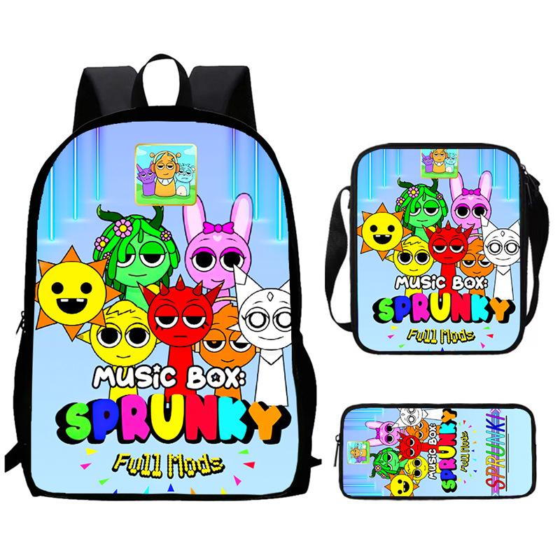 Sprunki Rhythm Box, Game Anime Backpack, Student Schoolbag, Computer Bag