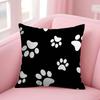 Fashion Black Cat Paw Prints Office Cushion Pillowcase Car Cushion Cover45X45Cm Lumbar Pillowcase Sofa Pillowcover