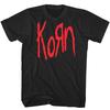 Korn punase logoga t-särk meestele Rock and Roll muusika Klassikaline bändisärk Uus must