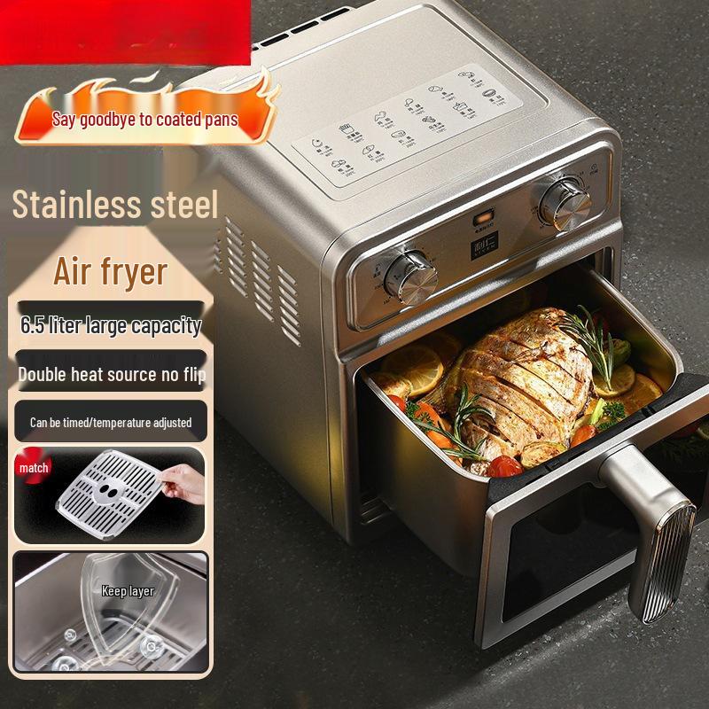 Top-Selling J6569 Air Fryer: Large Capacity, Metal Finish, Dual Heat, Glass Window
