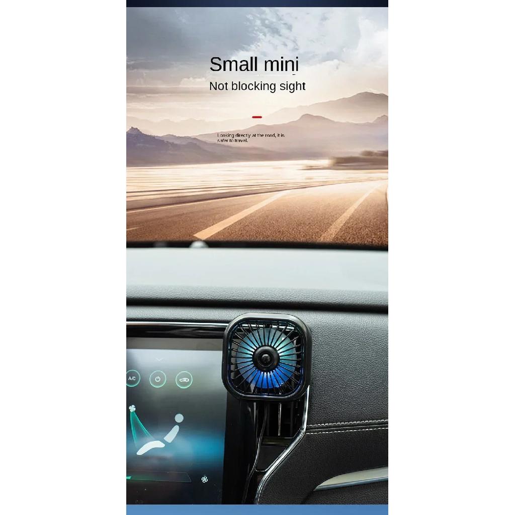 USB Car Air Outlet Cooling Fan Mini Color LED Light Low Noise Car Clip Fan 3 Speed Auto Interior Air Conditioner Cooler Car Fan