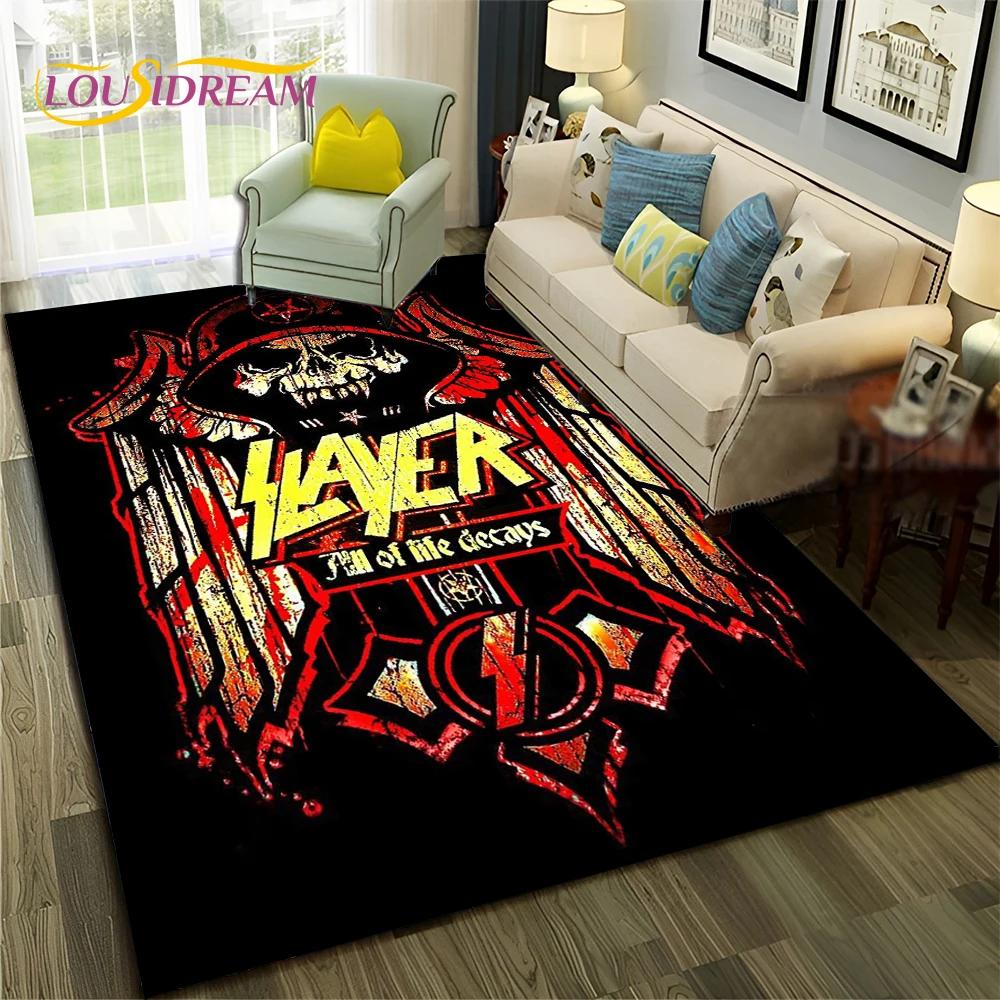 Heavy Metal Band Slayer Rock Carpet Rug for Home Living Room Bedroom Sofa Doormat Decor,kids Play Area Rug Non-slip Floor Mat