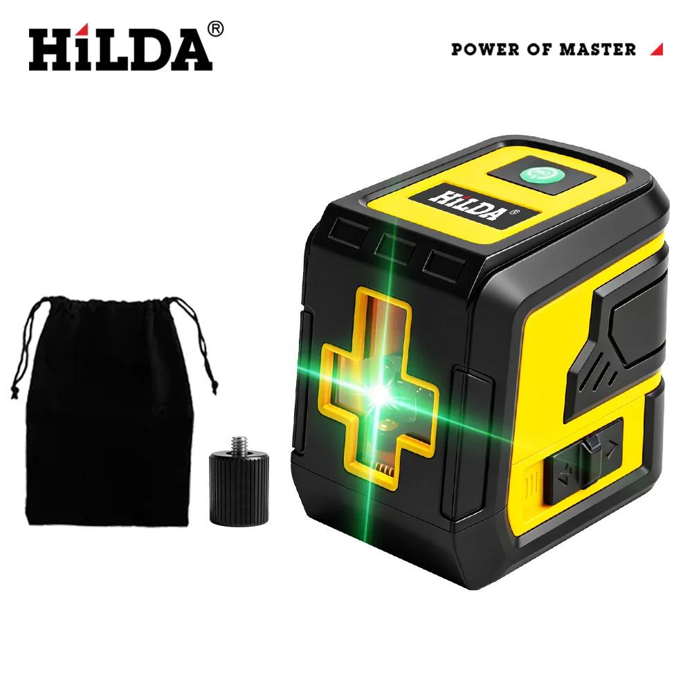 High-Precision 2-Line Laser Level: Portable Automatic Infrared Leveler for Outdoor Use