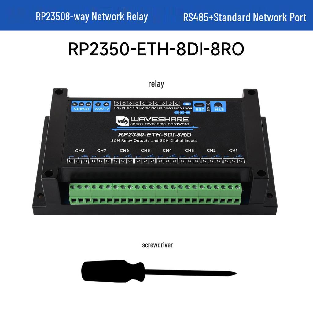 RP2350 Dual-Core 8-Channel Industrial Control Board with Isolated Digital Input