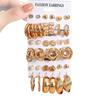 Retro Heart & Geometric Pearl 11-Piece Women's Earring Set
