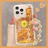Suitable for Apple 15pro Sand-flowing Phone Case with 16 Fine Holes, Anti-drop 14/13 New Year Transparent 12