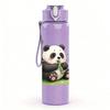 1PC Garden Panda Cartoon 750ml Color Plastic Sports Water Bottle Leakproof Flip Straw Lid Suitable for Sports Office Home Use