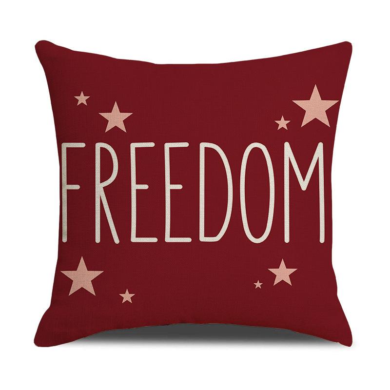 4pcs/Set Independence Day Letter Cover American Printed Sofa Cushion Cover Home Decoration New Linen Pillow Without Pillow Core