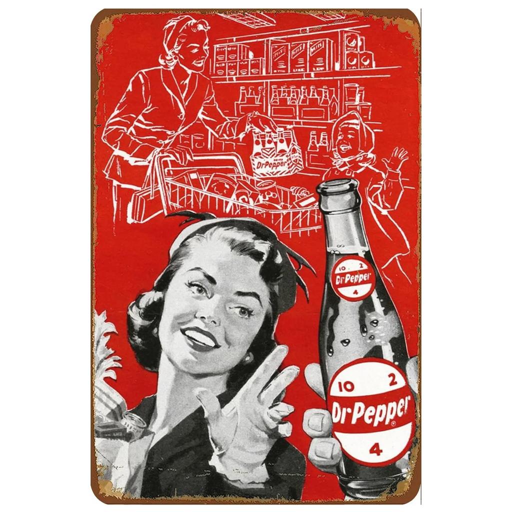 Dr. Pepper Cola Metal Signs Wall Art Posters Plaque Vintage Iron Painting Decoration for Man Cave Home Cafe Garage Club Bars