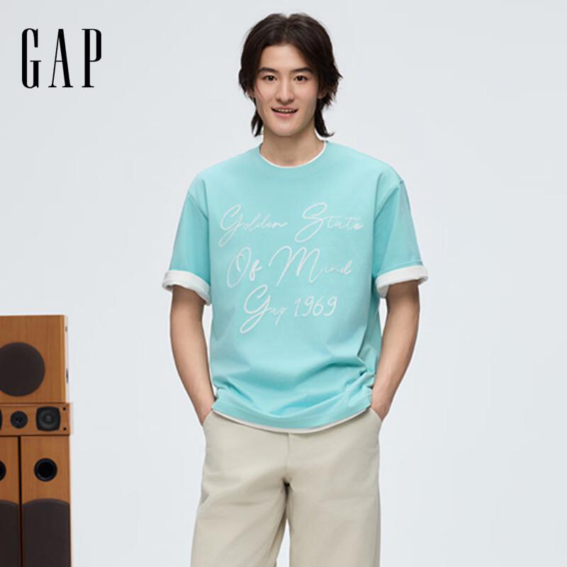 GAP Unisex 2026 Summer Embroidered Logo Cotton T-Shirt XS