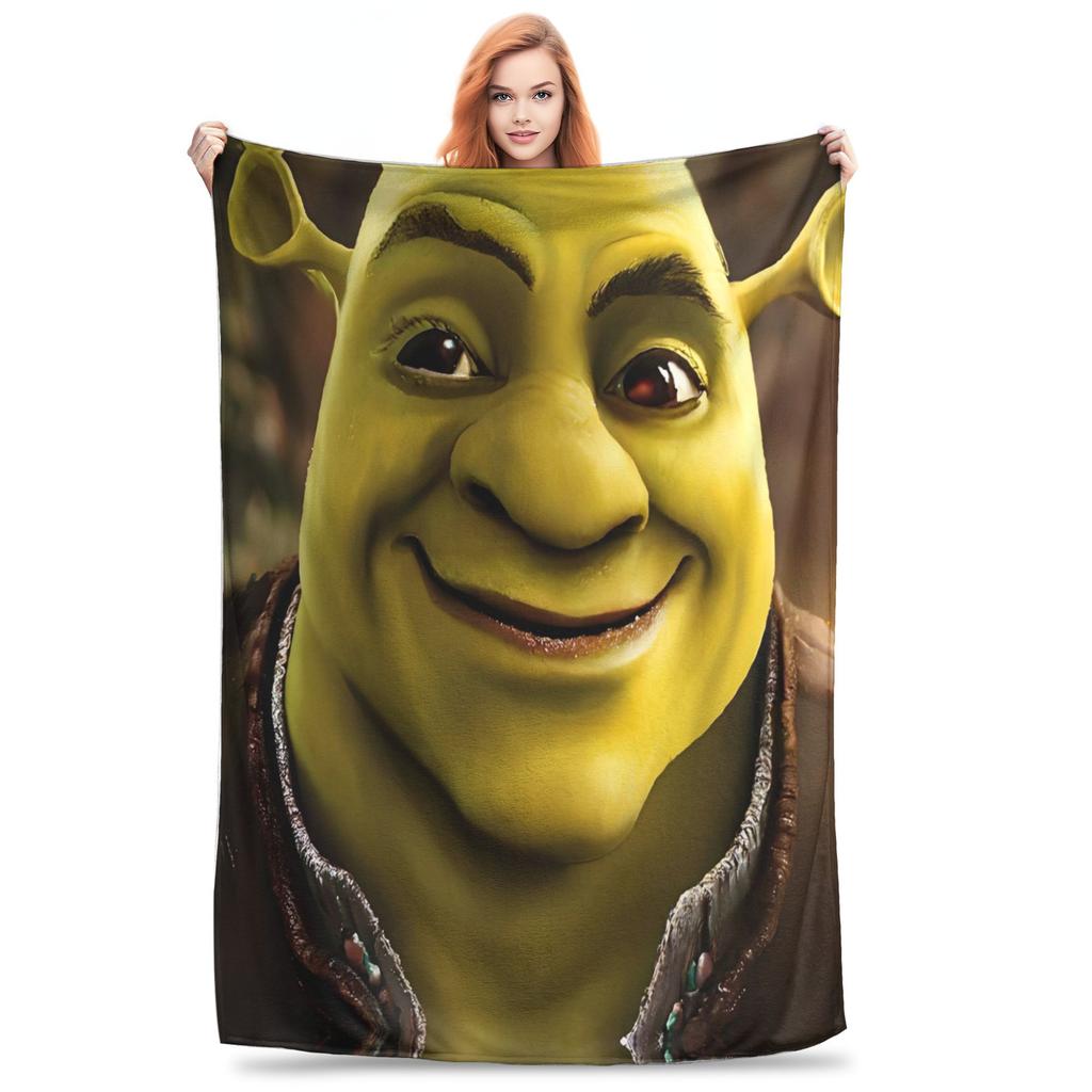 Warme weiche Decken Junge Mädchen Dekorative Shreks Witzige Memes Überwurfdecke Flanell-Bettüberwurf Wohnzimmer Neuheit Sofa-Bettbezug