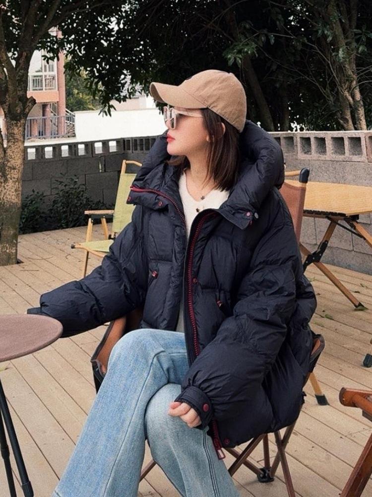 New Winter Hooded Cotton Coat for Women, Light Luxury Cloud-like Design, Short Thickened Jacket
