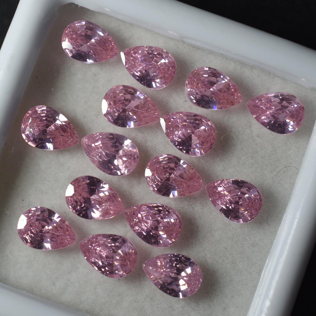 9 PCS Natural Pink Ceylon Sapphire Pear Cut Loose Gemstone CERTIFIED Lot 6x5 MM RS-030