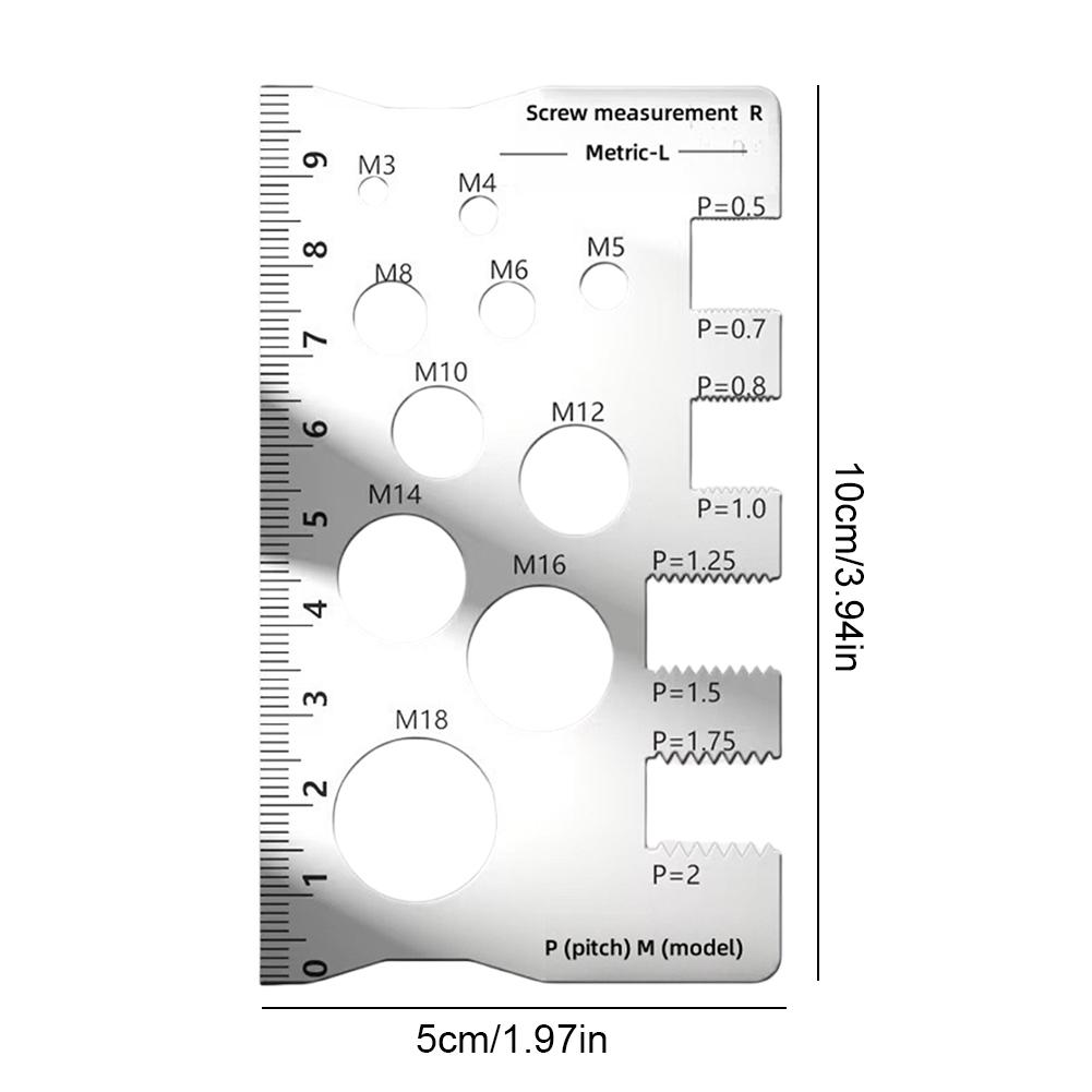 3-10PCS Screw Thread Pitch Gauge Ruler Anti-Slip Industry Standard Pitch Gauge Metric Screw Thread Pitch Gauge for Industry/Home