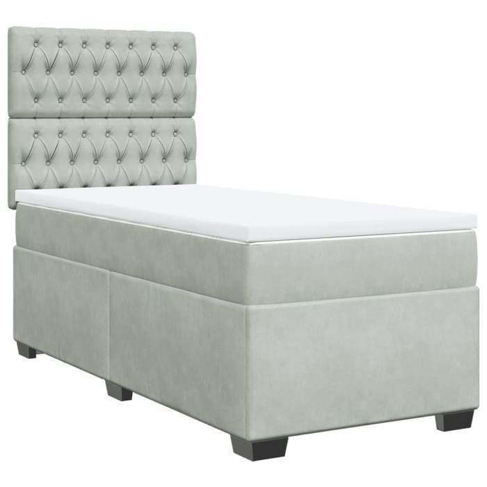 Maison Exclusive - Bettlattenrost und Matratze Hellgrau 90x200 cm Samt