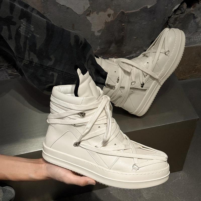 Men`S Casual Shoes Multi-Strap Design Leather