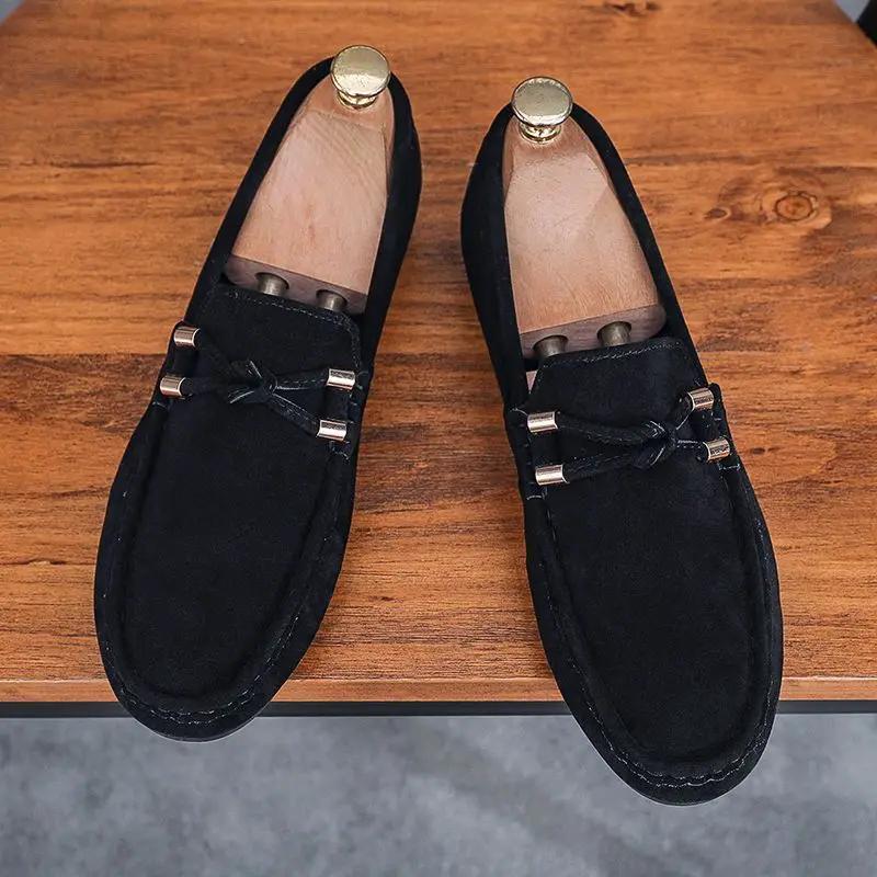 Fashion Work Low-Top Men's Leather Shoes Soft Suede Lightweight Legitimate In Promotion Classic Original Footwear Offer Male Casual Shoe
