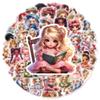 50PCS Cute Doll Little Girl Stickers Decoration Suitcase Scrapbooking Phone Laptop Stationery Kid's Toy Sticker
