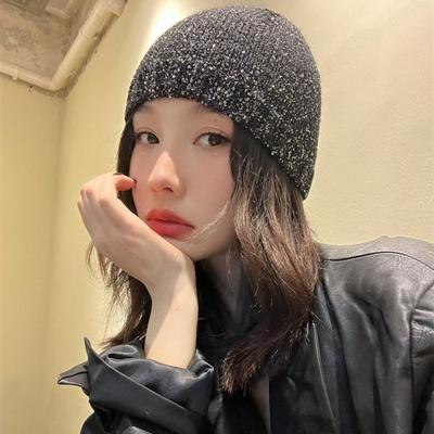 Women Hat Sequin Decor Dome Hip Hop Style Elastic Large Head Circumference Anti-slip Club Party Cap Outdoor Street Work Cycling