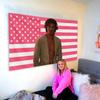 Tapiz de bandera americana rosa