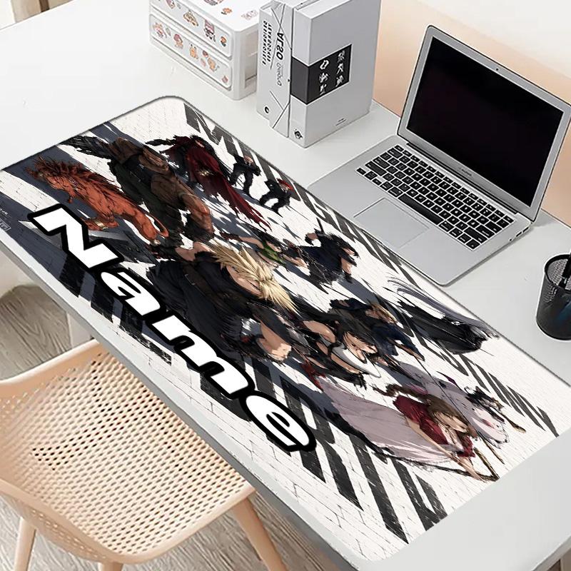 Custom Name Personalized Final Fantasy Pattern Mousepad, Laptop PC Desk Mat, Decorative Desk Mat for Home Keyboard Pad Gift