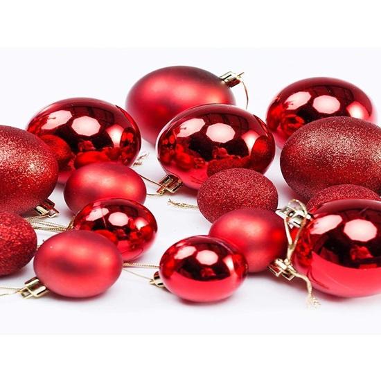 Pack of 24 Christmas Tree Decoration Items Balls Ornaments Hanging Props Xmas Accessories Plastic, 3.8 Cm Items for Home Decor Office Church