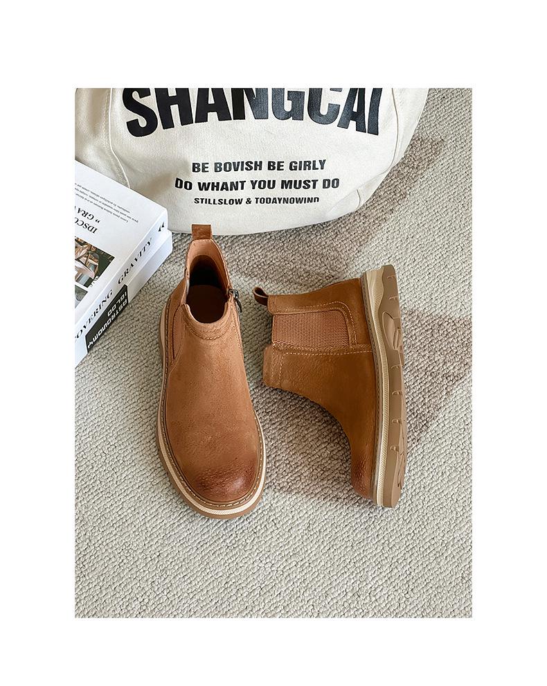 Men's Retro British Style High-Top Work Boots - Korean Inspired Trendy Martin Boots