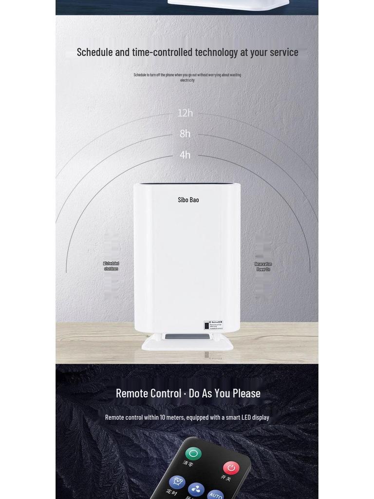 Formaldehyde-Removing Air Purifier & Odor Eliminator with Negative Ion for Home, Bedroom, Bathroom, Toilet, and Pet Areas
