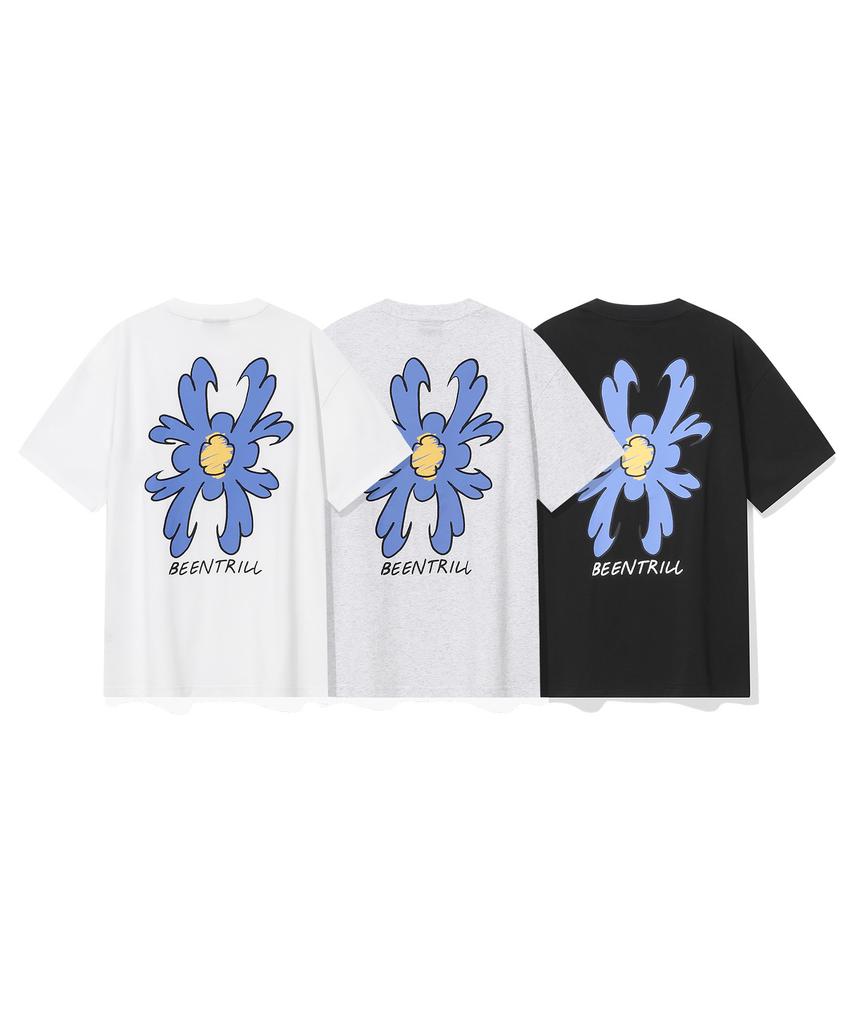 BEENTRILL B Daisy Hashtag T-Shirt (Ice Grey)