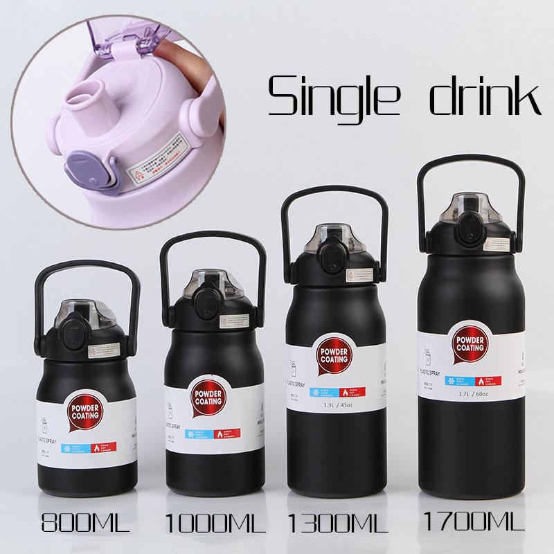 1.3L/1.7L Large Capacity Thermo Bottle Stainless Steel Thermal Thermo Water Portable Vacuum Mug Thermos Insulated Cup Tumbler