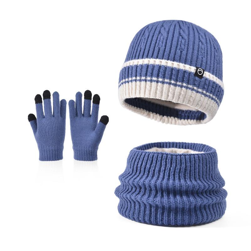 

Kids Winter Hat And Scarf Set With Windproof Design For Outdoor Play синій