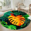 Monstera Leaf Round Floor Mat Suitable for Dining Room Living Rooms Bedrooms Decorate room Anti-slip Round Rug Decorate Offices
