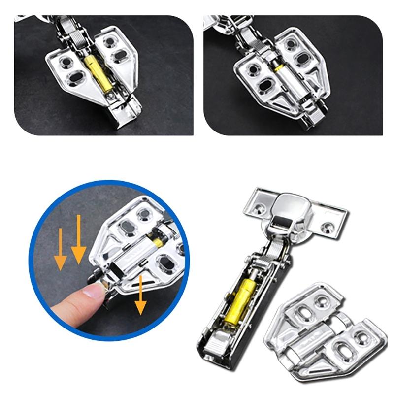 2Pieces Cabinet Hinges Repair Set Featuring 1 Plates and 12 Screws Sturdy Stainless Steel for Home Projects Supplies