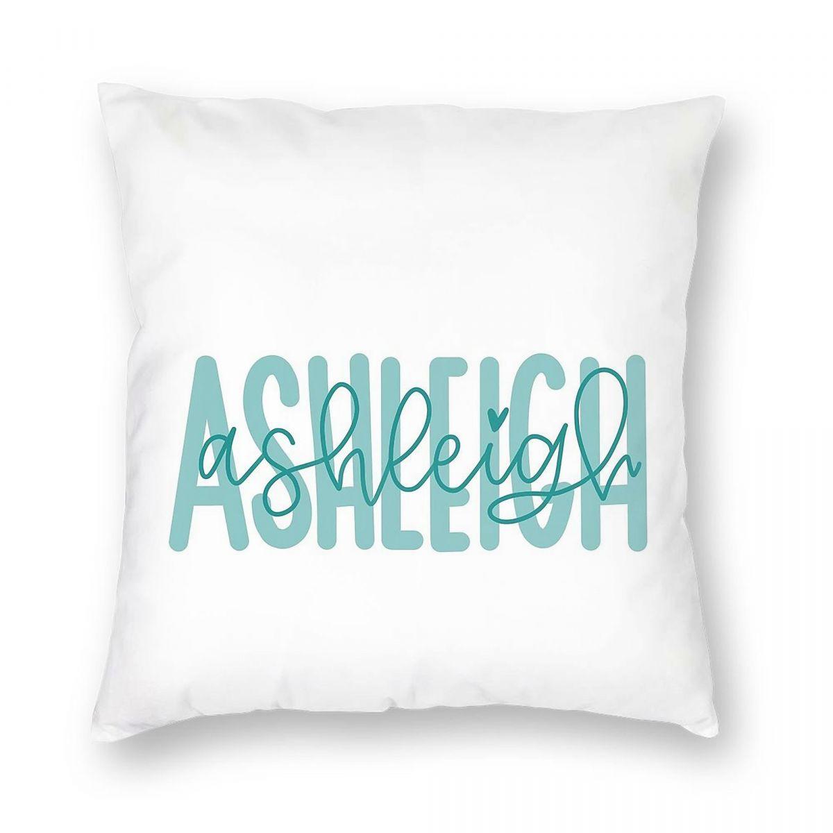 Ashleigh Lettered Name Square Pillowcase Polyester Linen Velvet Creative Decorative Throw Pillow Case Sofa Seater Cushion 30x30cm