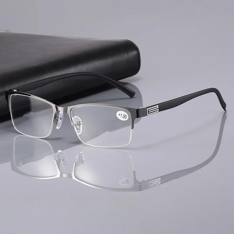 Men's Business Style Bifocal Reading Glasses Unisex Progressive Vision Adjustment Eyeglasses Classic Near Far Sight Presbyopia