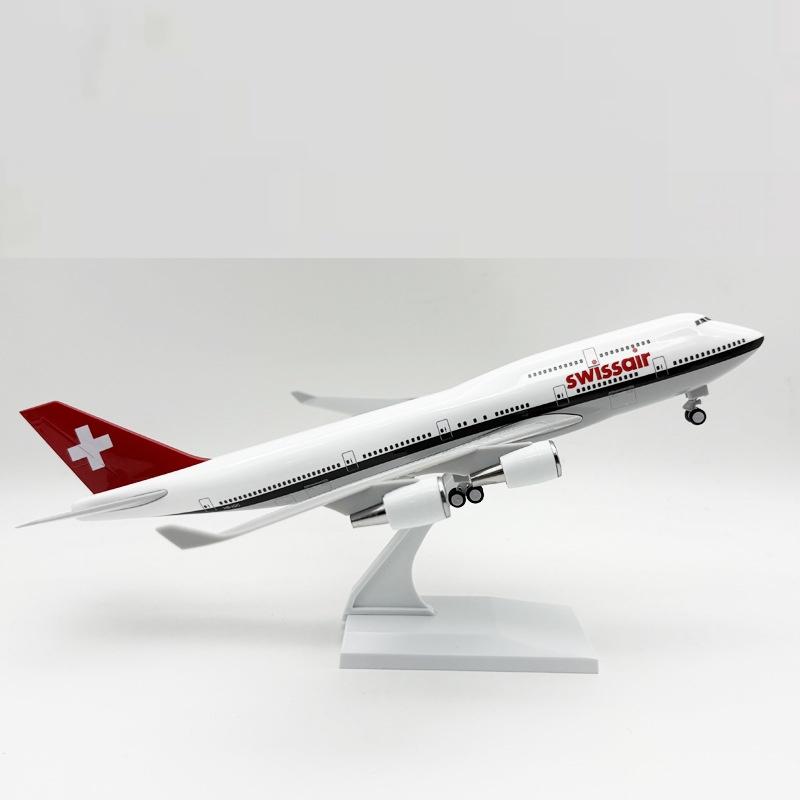 Souvenir Plane Toy Swiss Air B747 Airplane Swiss Airways Model Plane Display Resin 1/250 Scale 30CM Airplane Model Aircraft Deco