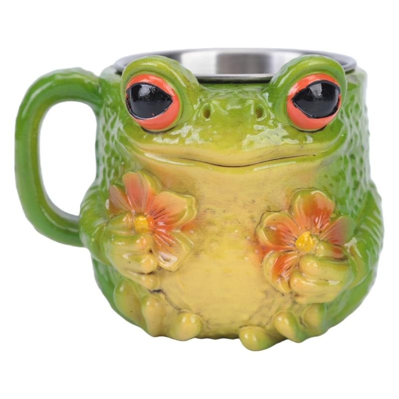 Elegant Frogs And Florals Designs Ceramic Coffee Mug Drinking Cup For Home Offices Use With Comfortable Handle