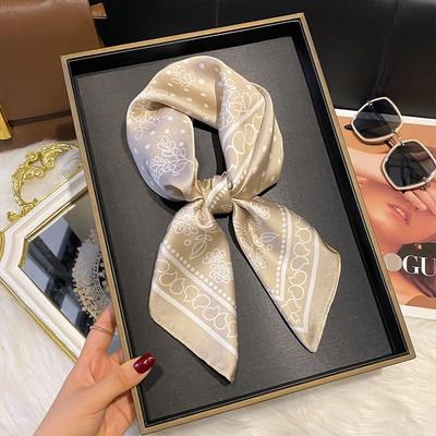 Foulard Quadrati Piccoli 70, Foulard di Seta, Foulard Premium in Tulle da Donna, Foulard con Decorazione per Camicia - Per Primavera, Autunno ed Estate