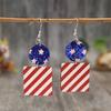 Retro Inspire Portable Earrings with Unique Multiple Layer Print and Flag Sequins Decoratiion for Festive Occasions