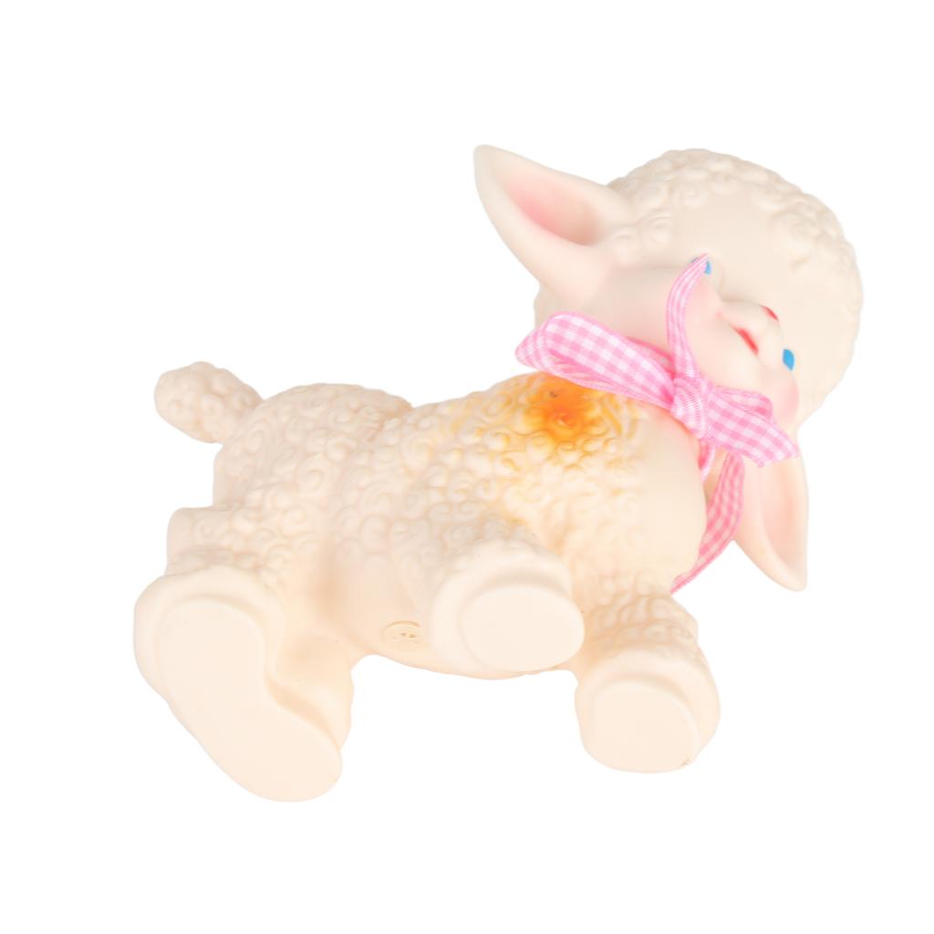 Cartoon Lamb Decoration Cute Vintage Sheep Ornament Lovely PVC Desktop Lamb Figurine for Office